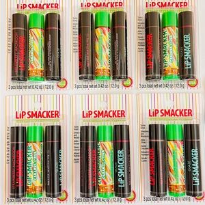 Lip Smacker Lip Balm (Pack of 6 Sets) Strawberry Macaroon, Caramel Cider & Glaze